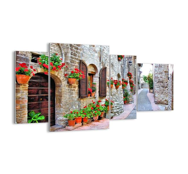 Italian Vibes - 4 Piece Unframed Photograph Print Set on Glass Ebern Designs Size: 70cm H x 120cm W x 1.8cm D on Productcaster.