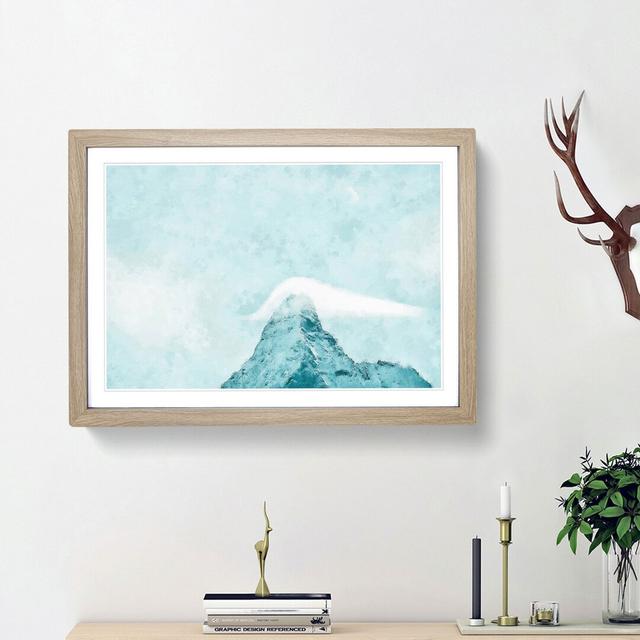 Mountain Summit - Picture Frame Graphic Art Print East Urban Home Size: 45cm H x 63cm W x 2cm D, Frame Option: Oak Framed on Productcaster.