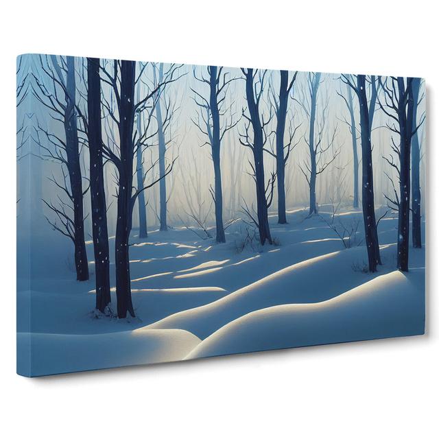 Winter Forest Painting Vol.5 - Wrapped Canvas Graphic Art Alpen Home Size: 35cm H x 50cm W x 3cm D on Productcaster.