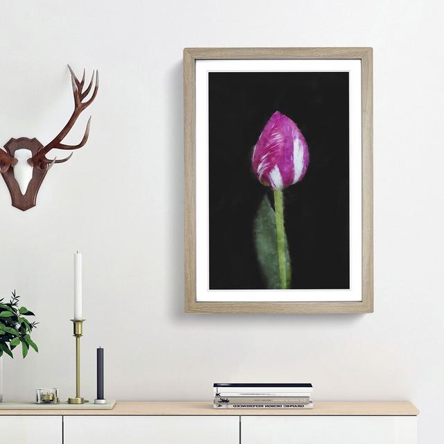 Petals of a Purple Tulip - Picture Frame Graphic Art Print East Urban Home Frame Option: Oak Framed, Size: 87cm H x 62cm W x 2cm D on Productcaster.