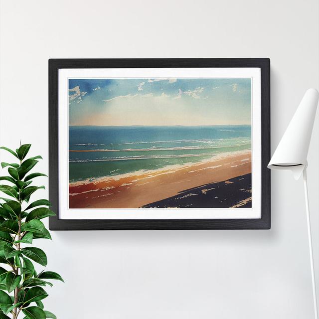 Beach In Watercolour Vol.5 Highland Dunes Size: 25cm H x 34cm W x 2cm D, Frame Colour: Black on Productcaster.