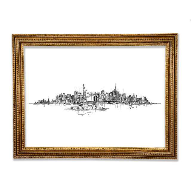 Outline Of The Big Apple - Single Picture Frame Art Prints Bright Star Size: 29.7cm H x 42cm W x 3cm D on Productcaster.