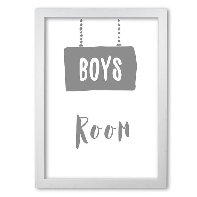 Boys Room - Print East Urban Home Size: 42 cm H x 30 cm W x 5 cm D, Format: White Grain Frame on Productcaster.