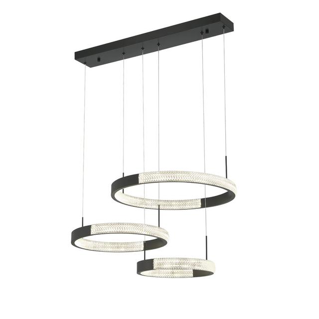 Knudson 3-Light Wagon Wheel LED Chandelier Canora Grey Base Finish: Black/White on Productcaster.