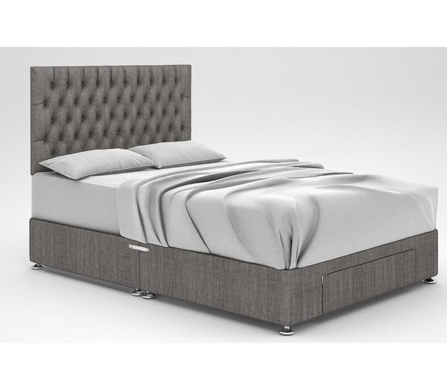 Zawacki Divan Bed Base 17 Stories Storage Type: End Drawer, Size: Kingsize (5'), Colour: Slate on Productcaster.