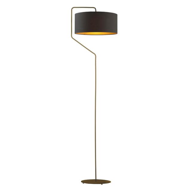 Stehlampe Romel Brayden Studio Schirmfarbe: schwarz, Gestellausführung: Gold on Productcaster.