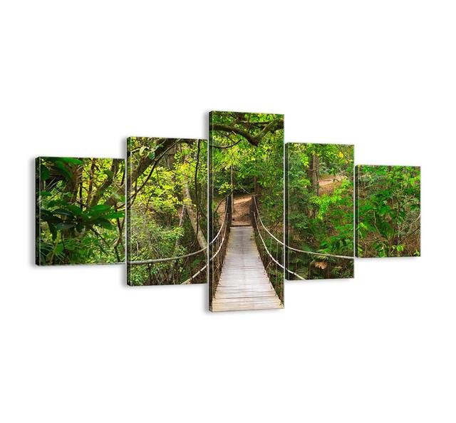 'Because an Creeper Grows in the Garden' - 5 Piece Unframed Photograph Print Set on Canvas Union Rustic Size: 70cm H x 125cm W x 1.8cm D on Productcaster.