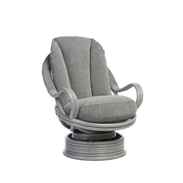 Figlia Wicker Rocking Chair 17 Stories Fabric: Chenille, Colour: Slate Grey on Productcaster.