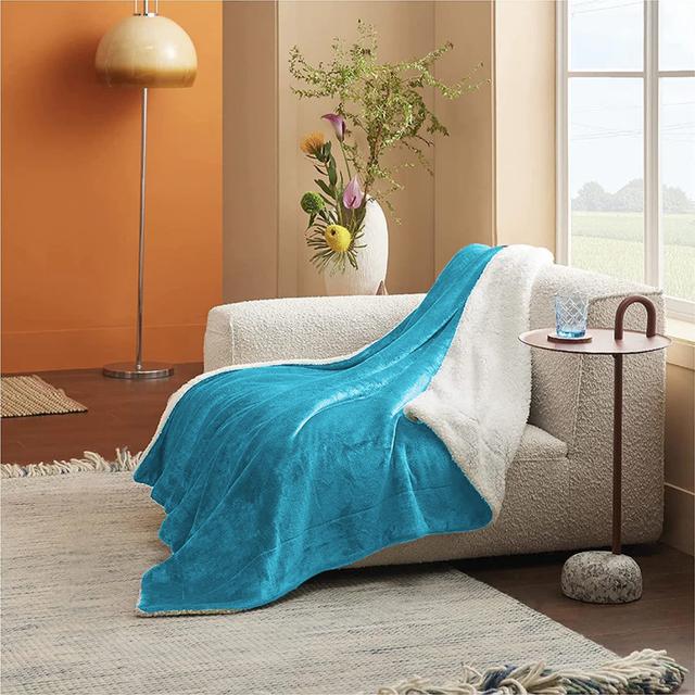 Flannel Fleece Blankets Double Size - 260 GSM Lightweight Throws For Sofa Fluffy Blanket Bed Throw For Bedroom, Couch, Travel, Kids AR WARE Size: W14 on Productcaster.