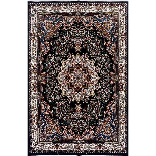 Machine Woven Black/Cream/Green Rug Scarlet Rugs Rug Size: Rectangle 100cm x 150cm on Productcaster.