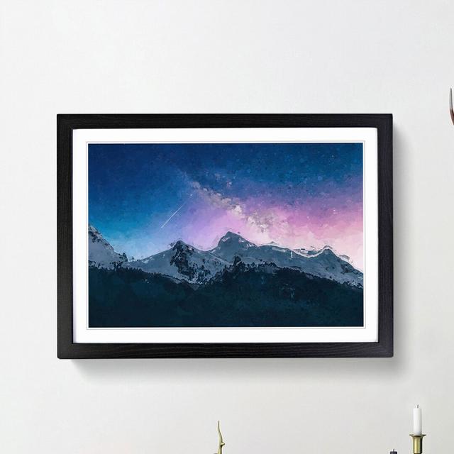 Shooting Star over Moena in Italy in Abstract - Picture Frame Graphic Art Print East Urban Home Format: Black, Size: 35cm H x 50cm W x 2cm D on Productcaster.