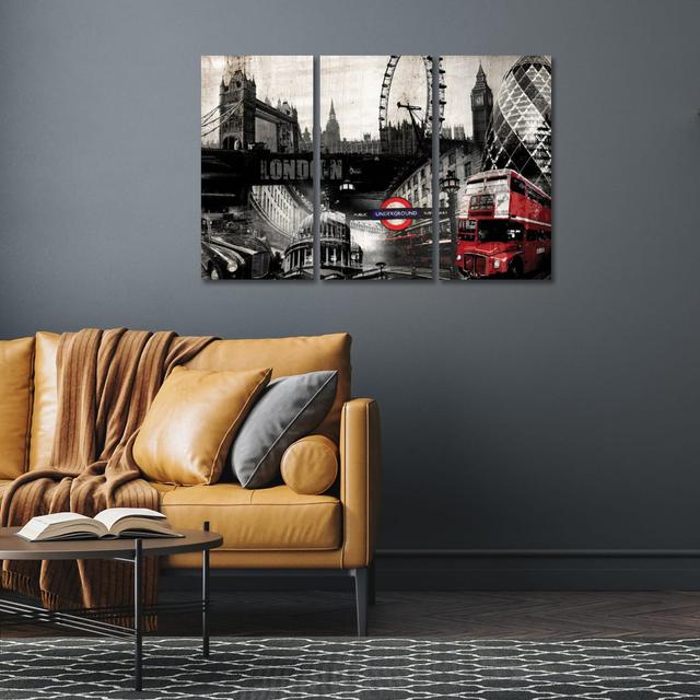 London - No Frame Gallery-Wrapped Canvas Giclée on Canvas Lark Manor Size: 101.6cm H x 152.4cm W x 3.81cm D on Productcaster.