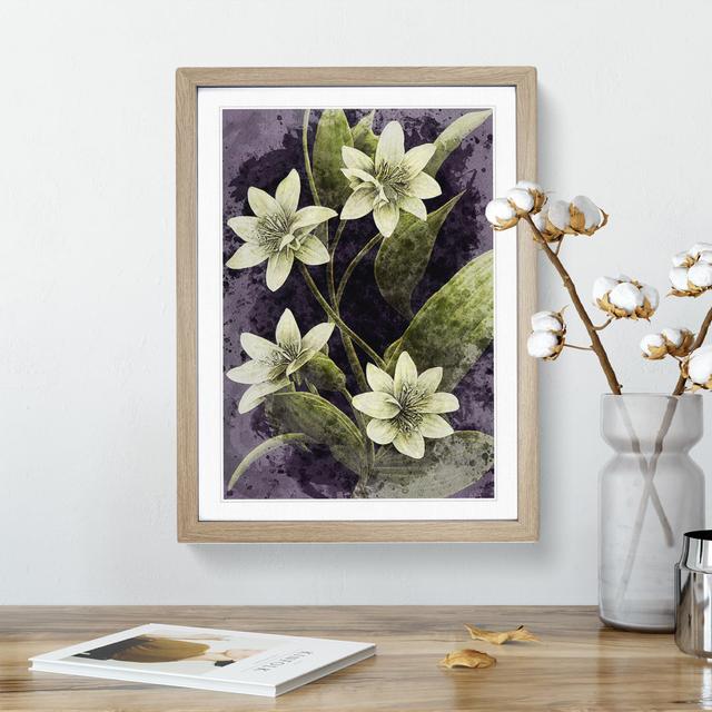 Flowers Water No.1 - Picture Frame Graphic Art Marlow Home Co. Size: 64cm H x 46cm W x 2cm D, Frame Colour: Oak on Productcaster.