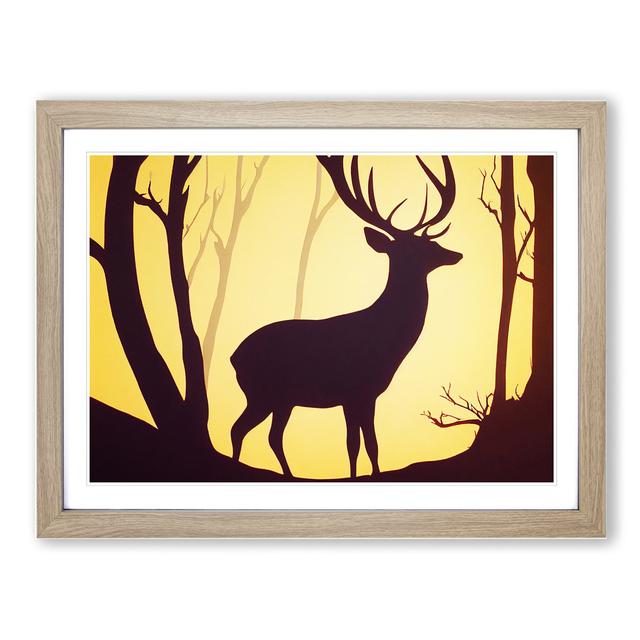 Glorious Stag Deer - Picture Frame Graphic Art Alpen Home Size: 46cm H x 64cm W x 2cm D, Frame Colour: Oak on Productcaster.