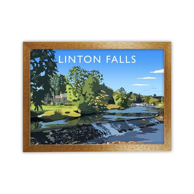 Linton Falls by Richard O'Neill - Graphic Art Print Corrigan Studio Size: 46cm H x 63cm W x 3cm D, Format: Brown Framed on Productcaster.