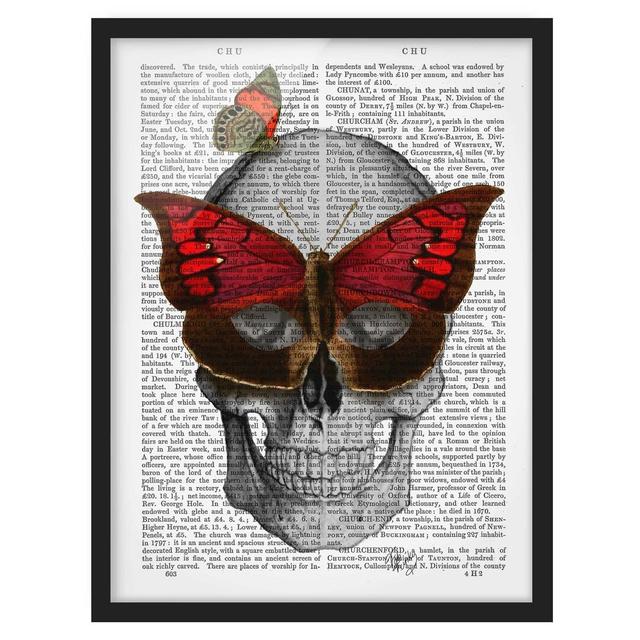 Picture With Frame - Scary Reading - Butterfly Mask - Portrait 4:3 Maturi Size: 70cm H x 50cm W x 2cm D, Frame Option: Black on Productcaster.