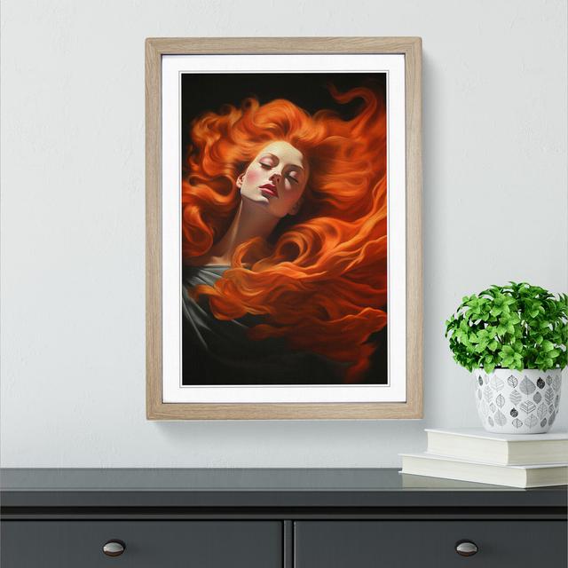 Red Headed Woman Classicism - Single Picture Frame Print on Wood Big Box Art Size: 64cm H x 46cm W x 2cm D, Frame Colour: Oak on Productcaster.