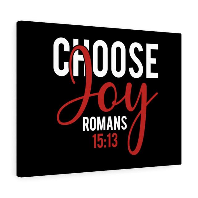 Choose Joy Romans 15:13 - Wrapped Canvas Typography Blue Elephant Size: 28cm H x 36cm W on Productcaster.