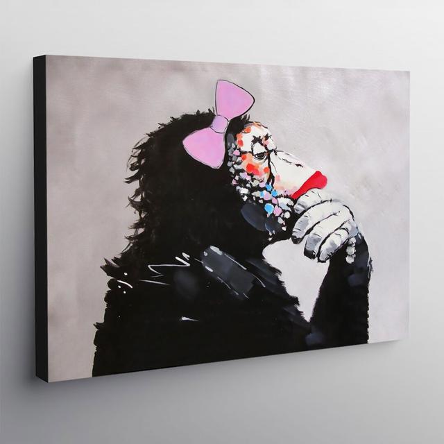 Female Thinker by Banksy - Wrapped Canvas Graphic Art Print Maturi Size: 20.5cm H x 30.5cm W x 3.8cm D on Productcaster.