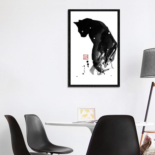 Chat A Tache by Péchane - Print on Canvas Latitude Run Format: Black Framed, Size: 101.6cm H x 66.04cm W x 3.81cm D on Productcaster.