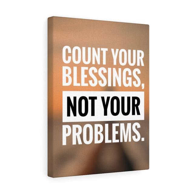 Count Your Blessing's - Wrapped Canvas Print Blue Elephant Size: 36cm H x 28cm W on Productcaster.