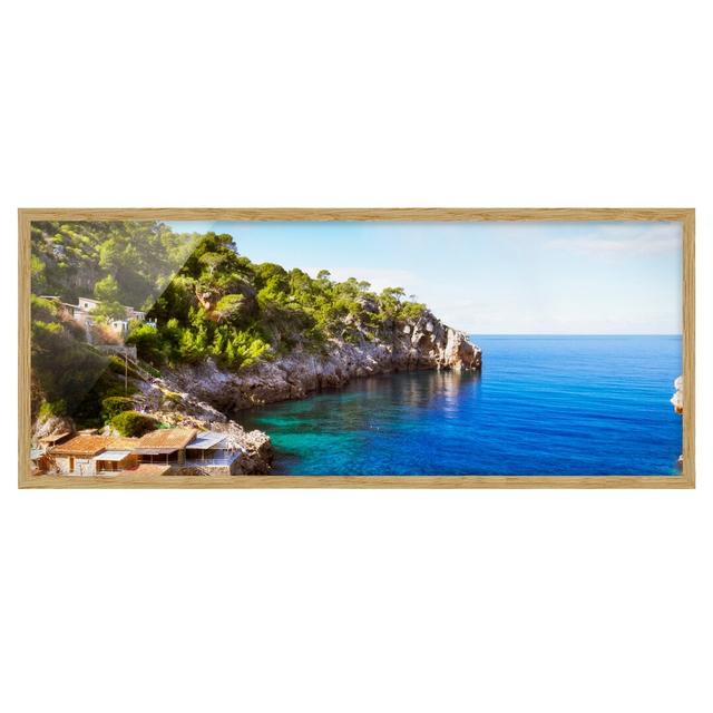 Picture With Frame - Cala De Deia In Mallorca - Landscape Panorama Highland Dunes Frame Option: Brown Framed, Size: 30cm H x 75cm W x 2cm D on Productcaster.