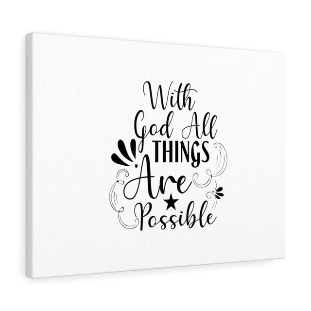 God All Things Are Possible - Wrapped Canvas Print Blue Elephant Size: 28cm H x 36cm W on Productcaster.