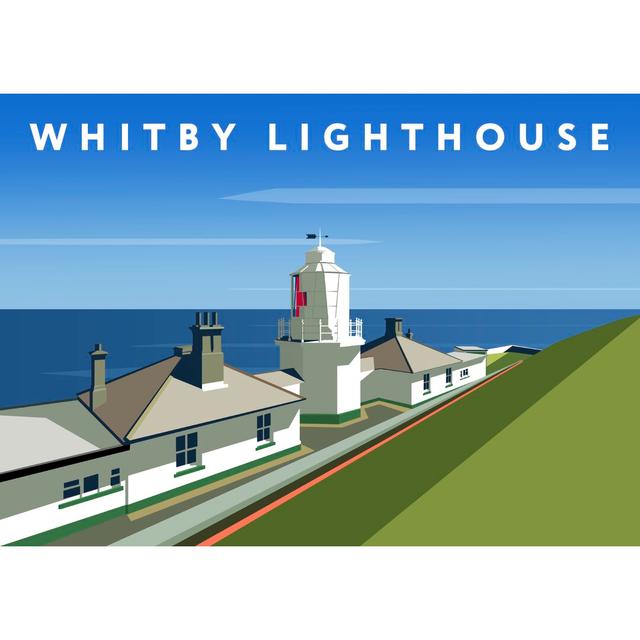 Whitby Lighthouse by Richard O'Neil - Graphic Art Print on Paper East Urban Home Format: No Frame, Size: 40 cm H x 50 cm W x 1 cm D on Productcaster.