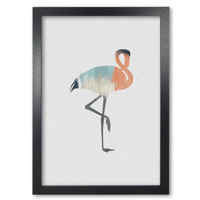 Pastel Flamingo - Print East Urban Home Format: Black Grain Frame, Size: 60 cm H x 42 cm W x 5 cm D on Productcaster.