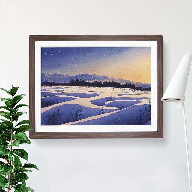 Winter Mountain Landscape Vol.2 - Picture Frame Graphic Art Alpen Home Size: 25cm H x 34cm W x 2cm D, Frame Colour: Walnut on Productcaster.