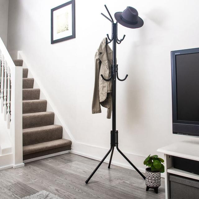 Villaggio Iron Freestanding 12 - Hook Coat Rack George Oliver on Productcaster.