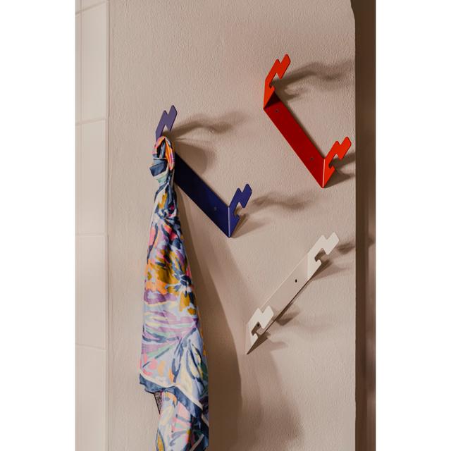 Hallan Powder Coated Steel Wall Mounted Required 3 - Hook Coat Rack (Set of 3) Rebrilliant Colour: Cream on Productcaster.