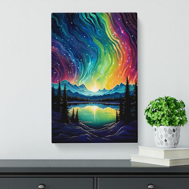 Northern Lights Colour Field Art - No Frame Print Alpen Home Size: 60cm H x 40cm W x 3cm D on Productcaster.