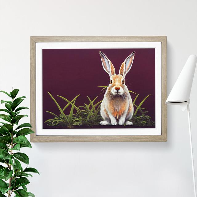 Face of the Hare - Picture Frame Painting Brambly Cottage Frame Colour: Oak, Size: 34cm H x 46cm W x 2cm D on Productcaster.