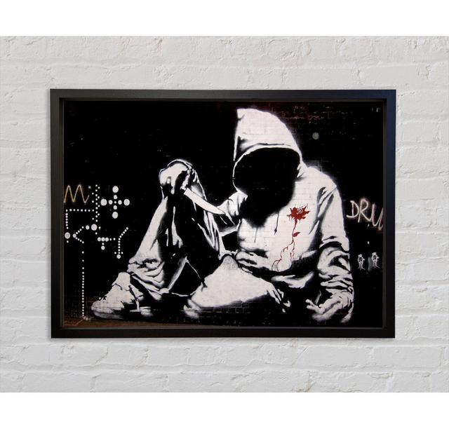 Knife Hoodies Framed Print Ebern Designs Size: 118.9cm H x 141.4cm W x 3.3cm D, Format: Light Grey Framed Canvas on Productcaster.