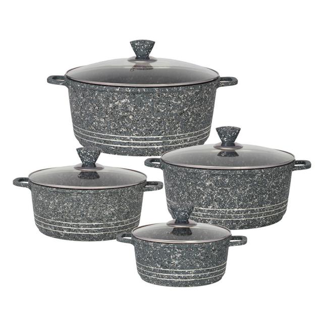 Laria 8 - Piece Non-Stick Aluminium Cookware Set SQ Professional Colour: Grey on Productcaster.