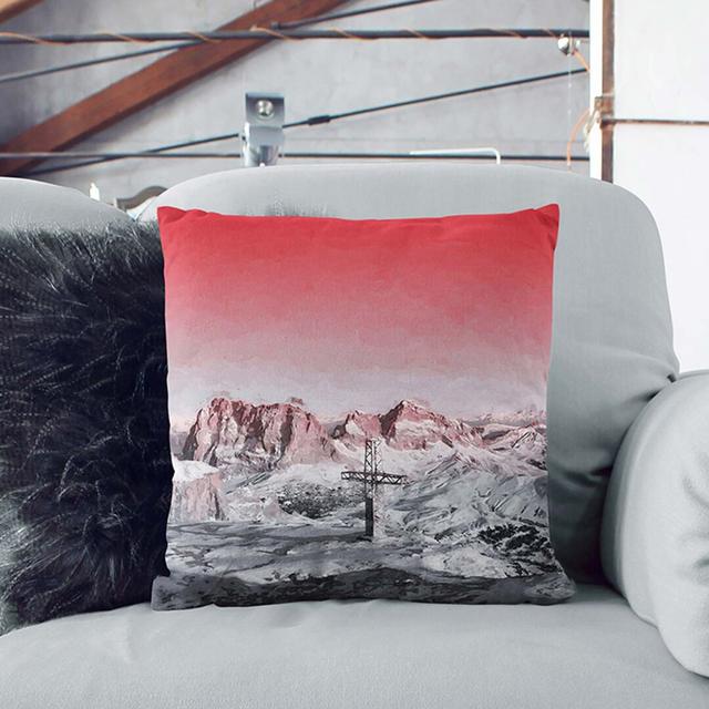 Cross in the Mountains in Abstract Cushion with Filling East Urban Home Size: 55cm H x 55cm W x 20cm D on Productcaster.