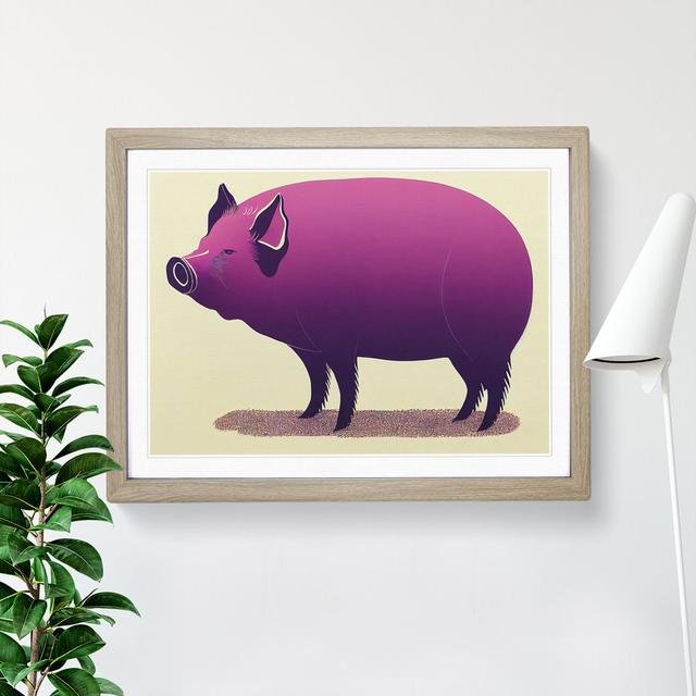 XH1022-9473X Unique Pig Art Vol.4 Abstract - Single Picture Frame Painting Brambly Cottage Size: 25cm H x 34cm W x 2cm D, Frame Colour: Oak on Productcaster.