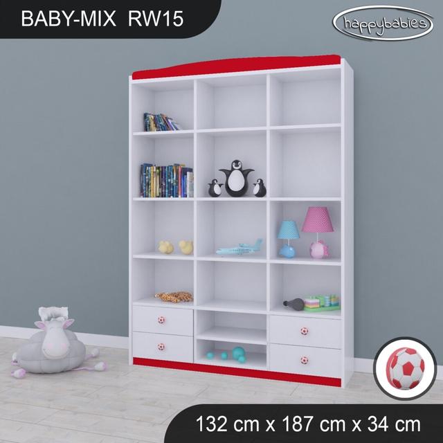 Baby Mix 132Cm Cube Unit Kids Bookcase Happy Babies Colour: Red on Productcaster.