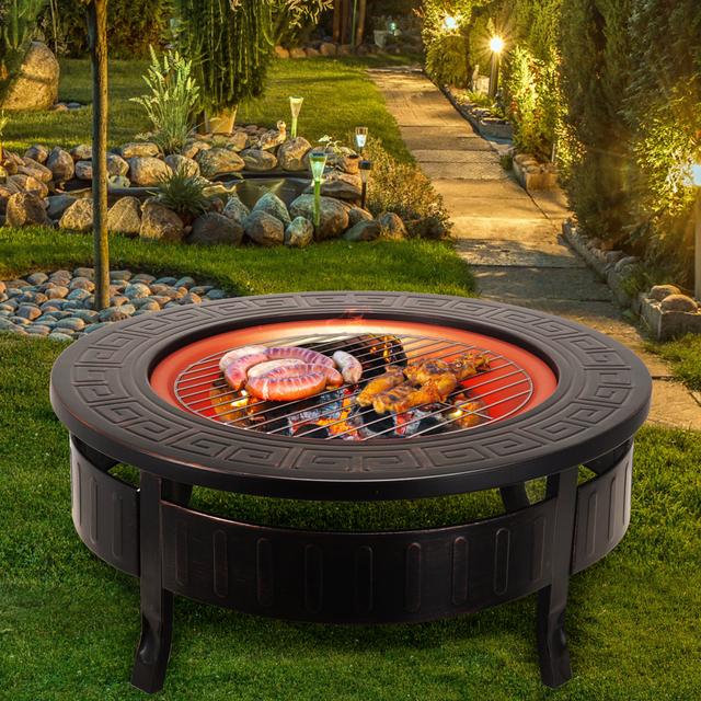 Starkey Steel Wood Burning Fire Pit Marlow Home Co. on Productcaster.