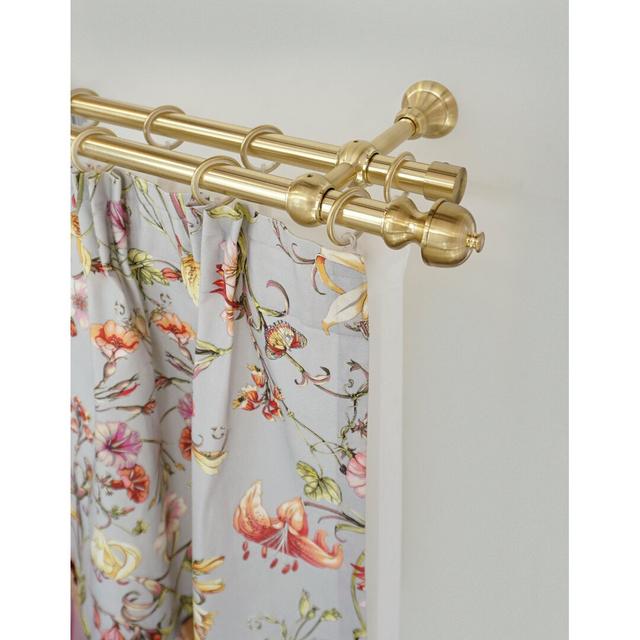 Lynelle Curtain Double Pole and Hardware Set Symple Stuff Size: 5 cm H x 280 cm W x 10 cm D, Finish: Brass Matt on Productcaster.