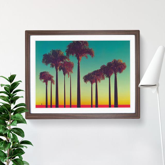 Charming Palm Trees - Picture Frame Painting Bay Isle Home Size: 34cm H x 46cm W x 2cm D, Frame Colour: Walnut on Productcaster.