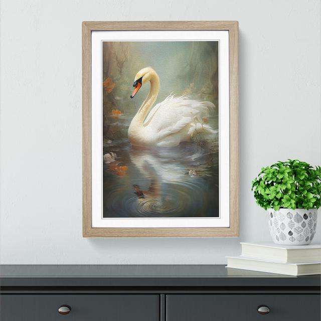 Swan Classicism - Single Picture Frame Art Prints on Wood Brambly Cottage Frame Colour: Oak, Size: 64cm H x 46cm W x 2cm D on Productcaster.