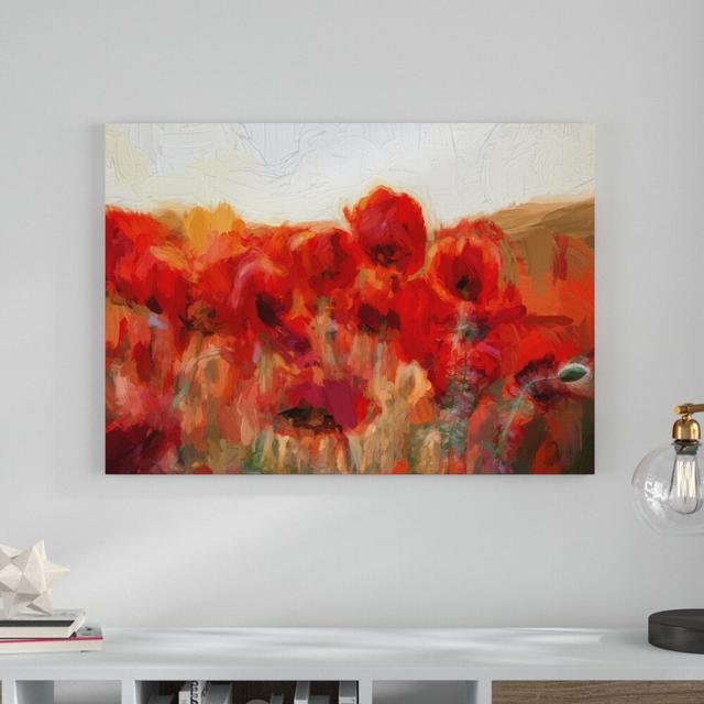 Leinwandbild "Feuriger Mohn", Grafikdruck East Urban Home Größe: 70 cm H x 100 cm B on Productcaster.