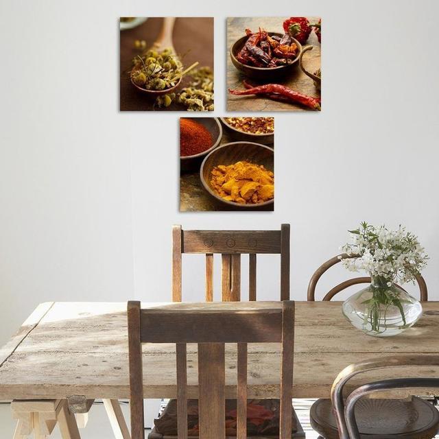 Dried Spices - 3 Piece Wrapped Canvas Photograph Print Set 17 Stories Size: 60cm H x 180cm W on Productcaster.