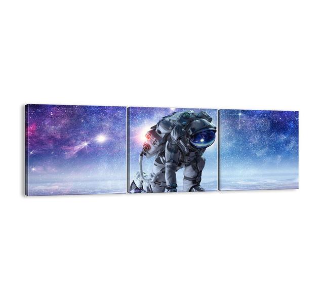 'The Starry Sky Above Me' - 3 Piece Unframed Graphic Art Print Set on Canvas Ebern Designs Size: 50cm H x 150cm W x 1.8cm D on Productcaster.