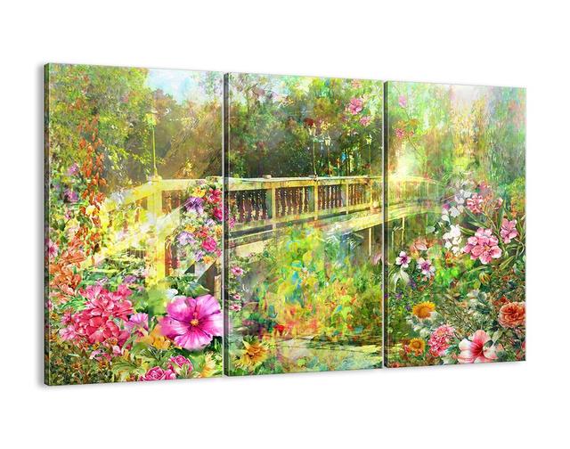 'The Bridge of Spring Sighs' - 3 Piece Graphic Art Print Set on Canvas Fleur De Lis Living Size: 70cm H x 105cm W x 1.8cm D on Productcaster.