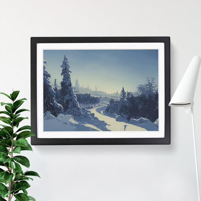 Pine Tree Forest Winter Vol.1 - Single Picture Frame Print Alpen Home Size: 25cm H x 34cm W x 2cm D, Format: Black Framed on Productcaster.