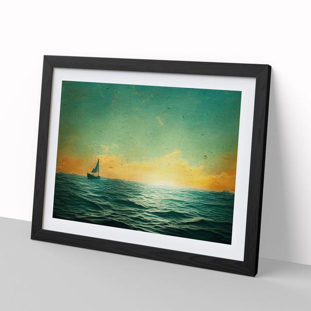 Gentle Sailing Boat - Picture Frame Graphic Art Breakwater Bay Frame Colour: Black Framed, Size: 34cm H x 46cm W x 2cm D on Productcaster.