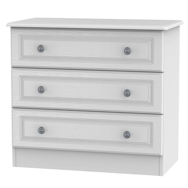 Fully Assembled Meansville 3 Drawer Chest August Grove Colour: White on Productcaster.